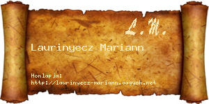 Laurinyecz Mariann névjegykártya